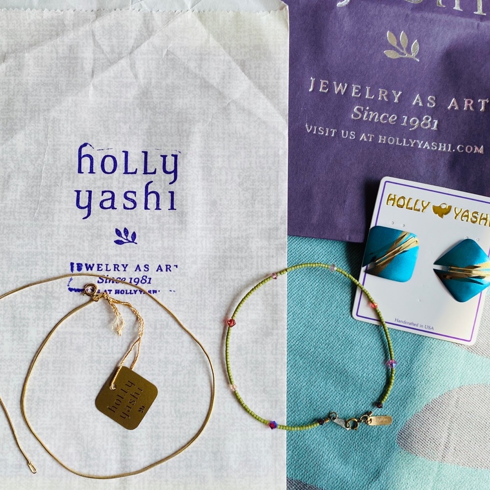 Holly Yashi chain, anklet pierced earrings